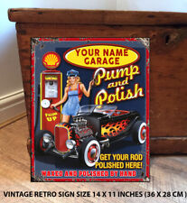 PERSONALISED  SHED   GARAGE WORKSHOP PUMP  VINTAGE METAL SIGN RTS16