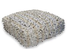 Moroccan Handira Floor Cushion Pouffe Footstool White Handmade *Large Size*