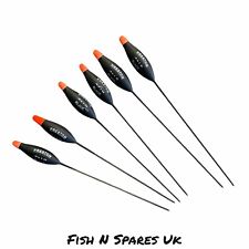 PRESTON BLACK POLE FISHING FLOATS SET OF SIX MIXED SIZES - NEW OLD STOCK