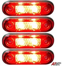4x Flush Fit 2 Led Red Rear Side Tail Marker Lights Lamps 24v For Kelsa Bar