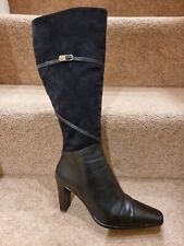 ROBERTO VIANNI- Black knee length boots leather & suede size 5/38 VGC- unscuffed