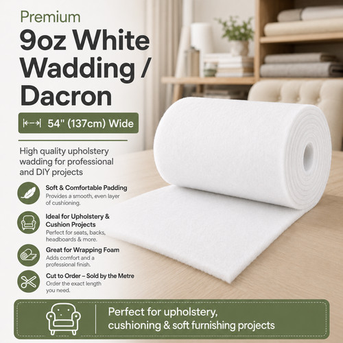 White 9oz dacron wadding - 9oz,