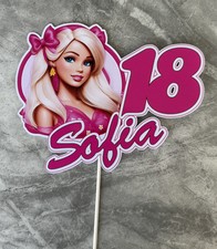 Barbie Cake Topper Card Custom Personalised Any Name Any Age