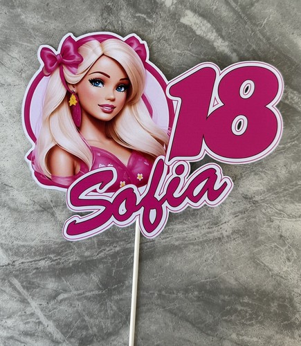 Barbie cake topper card - barbie,