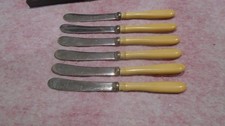 VINTAGE CUTLERY  SET OF 6  SILVER PLATED BUTTER KNIVES TEA KNIVES  J  T  16.5 CM