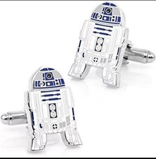 STAR WARS | R2-D2 Driod Robot R2D2 Mens Silver Zinc Alloy Cufflinks | GIFT IDEA