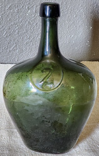Antique olive green hand blown - antique,