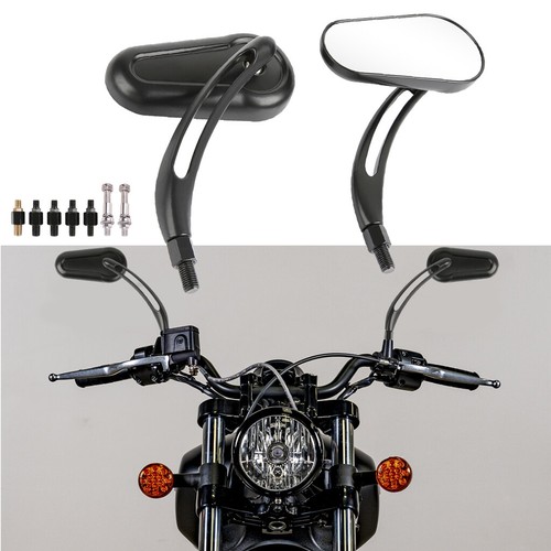 Black motorcycle side - motorcycle, mirrors