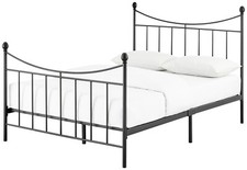 Clara Kingsize Metal Bed Frame Black | Traditional Metal Bed with Sprung Slats