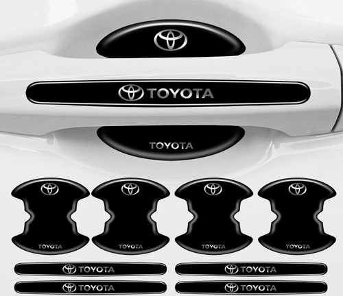 8pcs black car door handle - black,