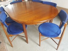 G Plan Fresco Dining Table & 6 Round Chairs Gplan Mid Century Teak Extending