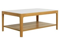 Hygena 1 Shelf Coffee Table - Cream and Oak Effect