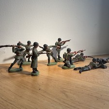 Elastolin 1950s Composit German Soldiers X 9