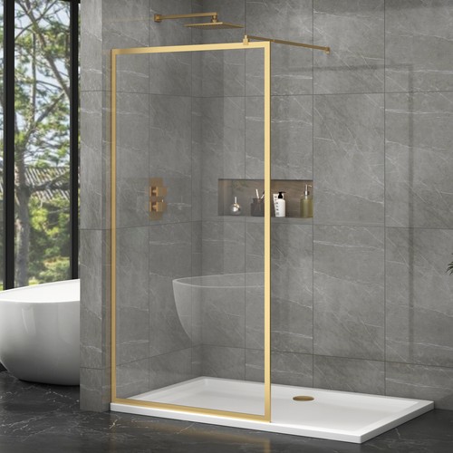 Brushed brass walk wet room - brass,
