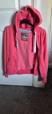 Ladies Superdry Orange Label Pink Zip-up Hoodie Size L (12)