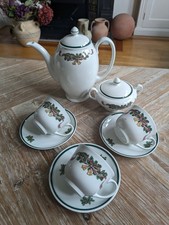 Vintage Johnson Bros Victorian Christmas Coffee Set. Please Read Description