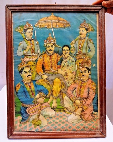 Vintage litho ravi varma print - vintage,
