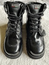 Kickers Black Patent Leather Ankle Walking Boots UK 8 / 41