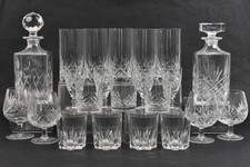 X39 Mixed Cut Crystal Glassware Sets Decanters Wine Brandy Sherry Glasses 