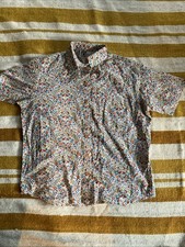 Ladies Origin Liberty Print Shirt short sleeve size 12 100% cotton floral  