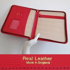 Vintage red leather stationary - leather,