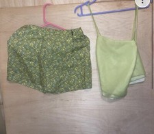 Ladies Green Criss Cross Back Zara Traffaluc Two Piece Skort and top size eu 36
