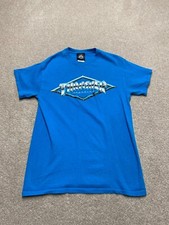 Thrasher T-Shirt Blue Skyscraper Size UK Small 3D Magazine Skateboarding Men's