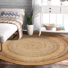 Jute Rug Round Reversible 100%