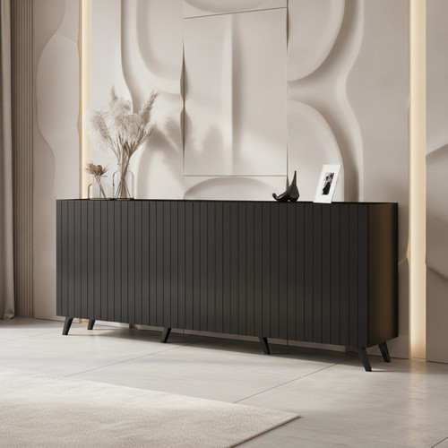 Bali matte black - slatted, 4