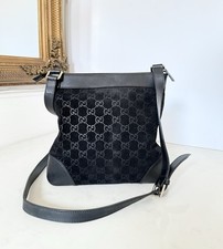 Vintage Gucci GG Black Crossbody Bag AUTHENTIC