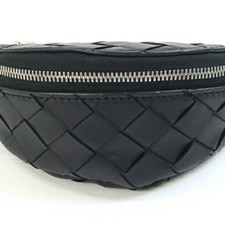 Bottega Veneta Wrist Pouch Intrecciato 731341 Black Leather Arm Men's BOTTEGA VE