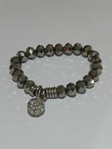 Pyrite tone faceted bead - bead, &