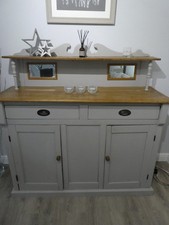 Victorian Painted [Light French Grey] Pine Kitchen Dresser Lovely Condition