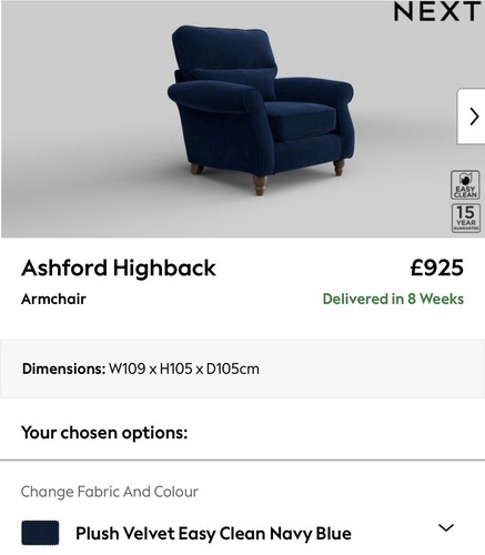 Next ashford highback - next, armchair