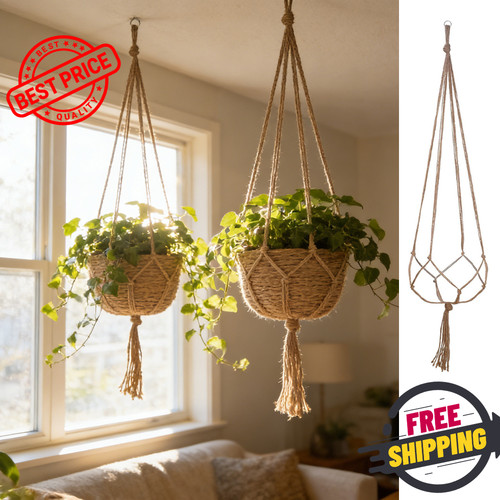 Macrame plant hanger - hanger, jute