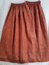 Pair of Terracotta/Burnt Orange Textured Lined Curtains 100cm drop x 130cm wide