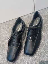 Rohde Leather Lace Up Shoes UK 6.5 Eu 39 Black Nwt Croc Leather Effect Edging 