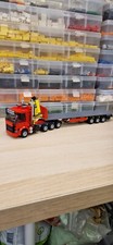 Lego city heavy hauler 8 wheel Truck With Hiab+tri-axl  Flat Bed Trailer Mk2L@@k