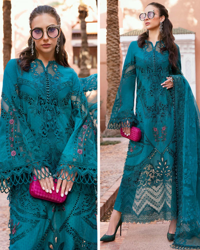 Pakistani designer cotton - pakistani, teal
