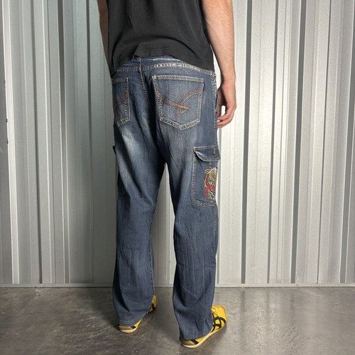 Embroidered blue tiger - embroidered, cargo