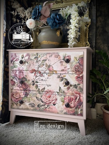 Hand painted pink floral - painted,
