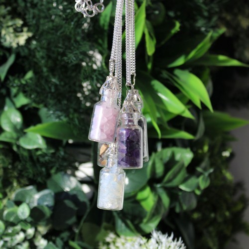 Bottled gemstones necklace - gemstones,