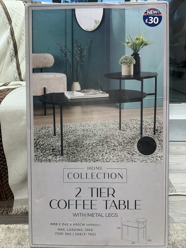 Tier black wood coffee table - black,