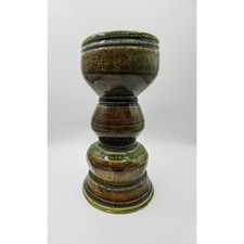 Vintage 1974 Shove Ha'Penny Trophy Candle Holder Green Studio Pottery UK