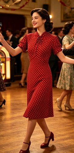 Vintage 1940s style red - style,