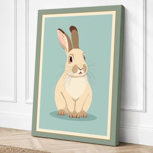 Gentle rabbit vintage - vintage, canvas
