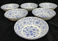 Minton Shalimar Set 6 x Fluted (Inside) Fruit Dishes / Saucers 5 1/4" (14cm)