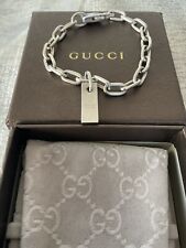 VINTAGE GUCCI OVAL LINK SOLID STERLING SILVER IGNOT BRACELET 
