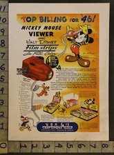 1946 WALT DISNEY MICKEY MOUSE VIEWER FILM STRIP CRAFTSMANS GUILD 2-pg TOY ADTR29