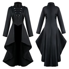 Women's Gothic Steampunk Button Corset Halloween Cosplay Coat Tailcoat Jackets❀